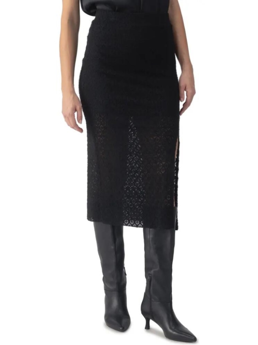Sanctuary┆M┆Stretch Lace Midi Skirt┆Black┆420